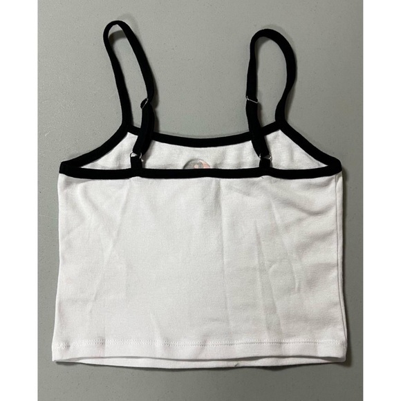 H&M Yin Yang Symbol Graphic Tank Crop Top Cami Camisole Tee T-Shirt Size XS ☯️ - Picture 2 of 3
